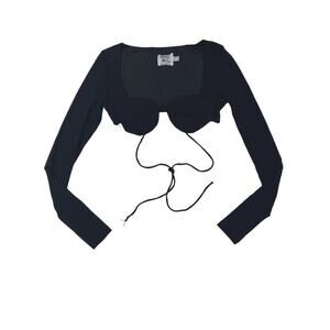 Princess Polly - Titan Long Sleeve Crop Top in Black